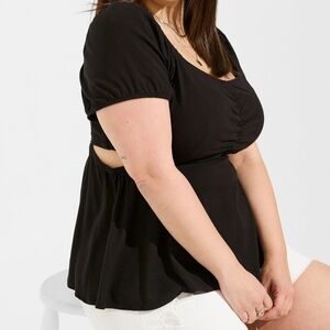 Torrid Black Ruched Blouse